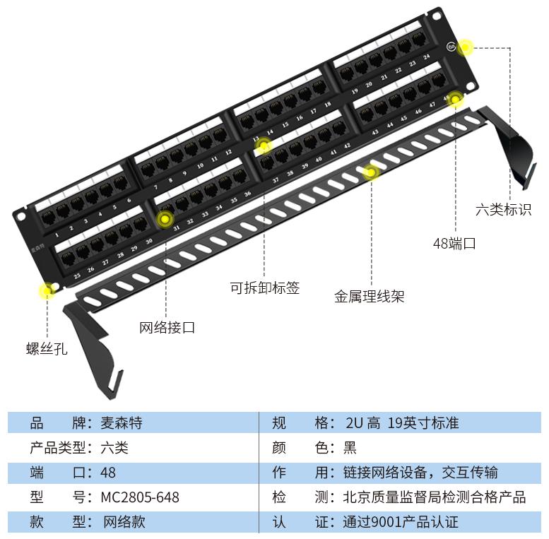 MC2805-648(六類網(wǎng)絡款48口)規(guī)格參數(shù)